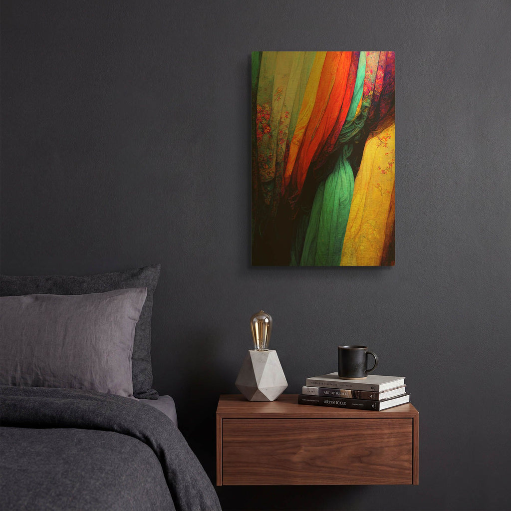 'Silk Drapes' By Romantz Art Gold Metal Wall Art