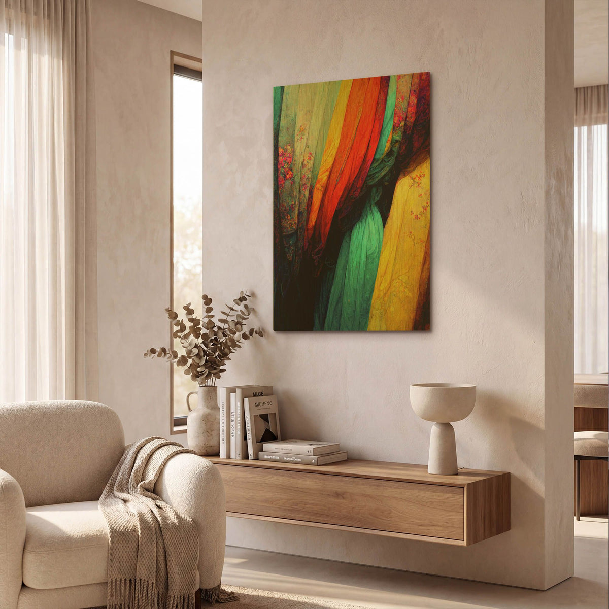 'Silk Drapes' By Romantz Art Gold Metal Wall Art
