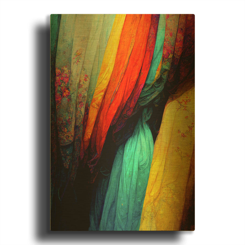 'Silk Drapes' By Romantz Art Gold Metal Wall Art