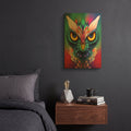 'Fantasy Owls 2' By Romantz Art Gold Metal Wall Art