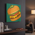 'Cheeseburger On Blue' By Ron Magnes Gold Metal Wall Art