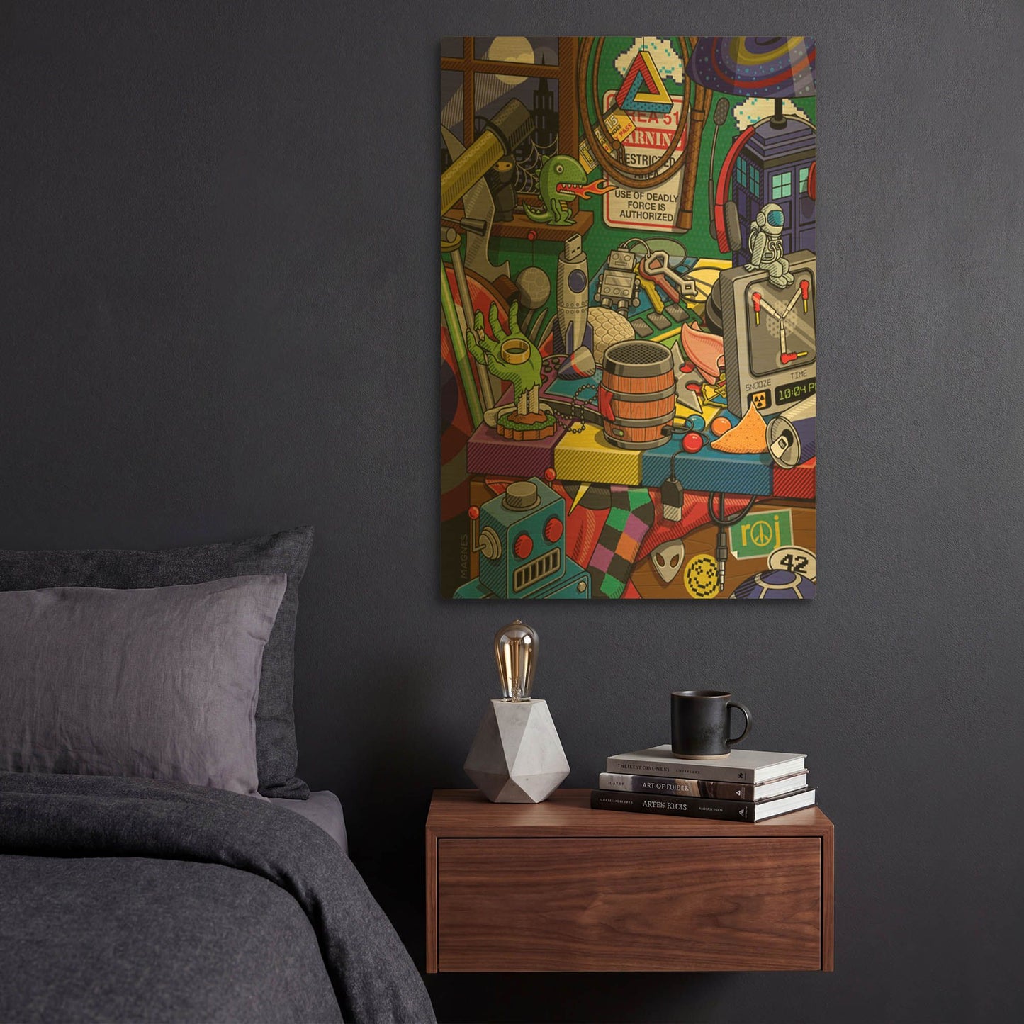 'Geek Chic' By Ron Magnes Gold Metal Wall Art