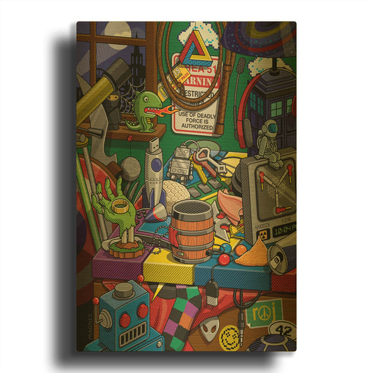 'Geek Chic' By Ron Magnes Gold Metal Wall Art