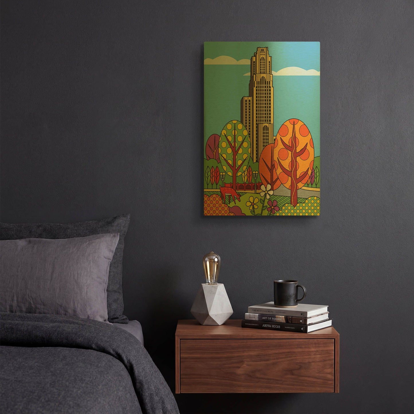 'Cathedral Of Learning Pittsburgh' By Ron Magnes Gold Metal Wall Art