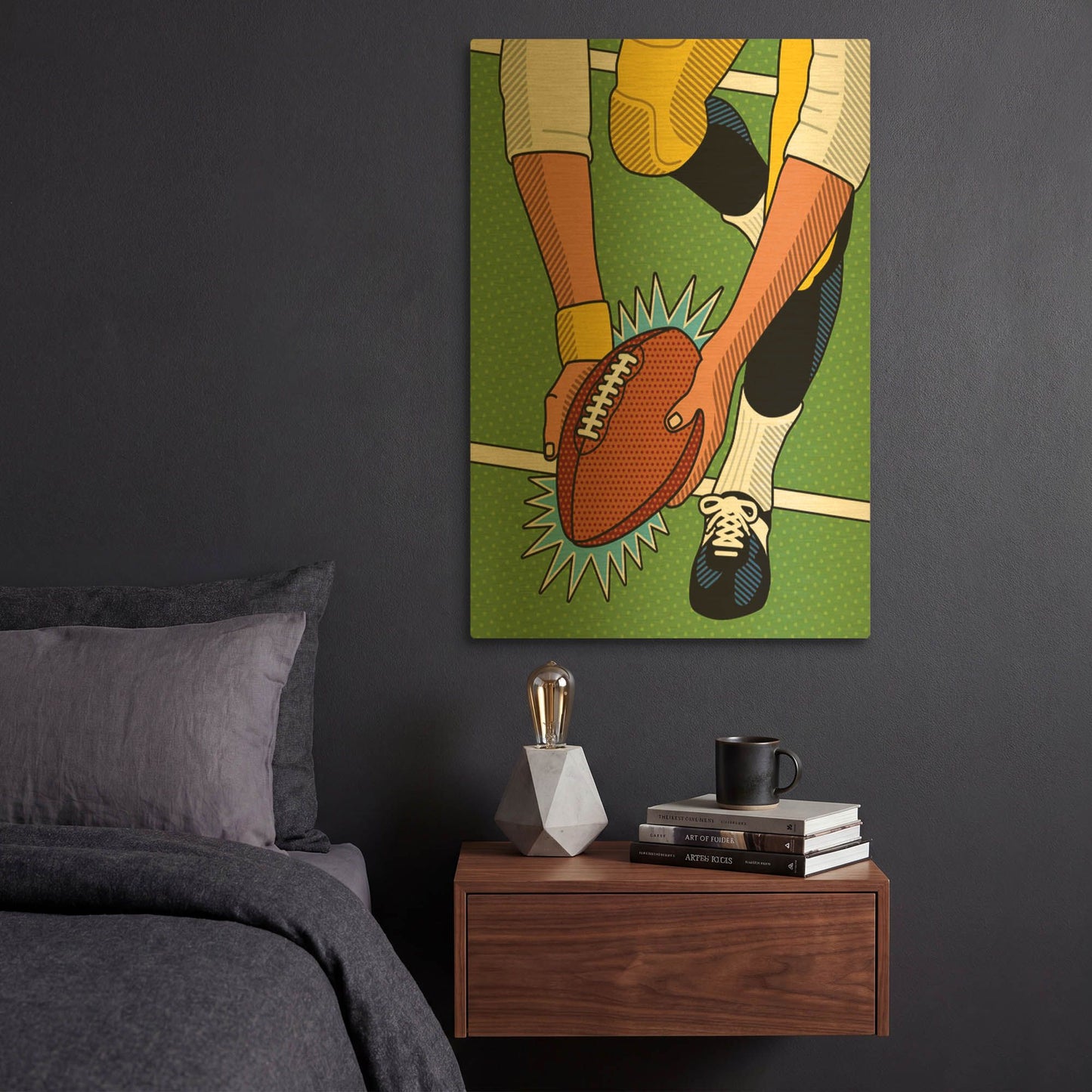 'Franco Immaculate Reception' By Ron Magnes Gold Metal Wall Art
