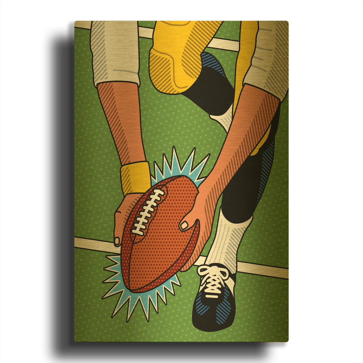 'Franco Immaculate Reception' By Ron Magnes Gold Metal Wall Art