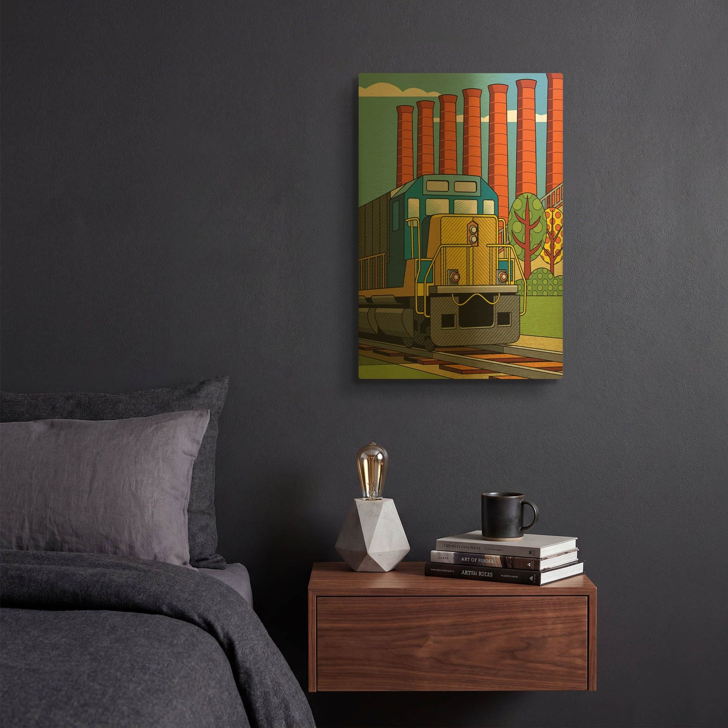'Homestead Steel Mill Stacks' By Ron Magnes Gold Metal Wall Art