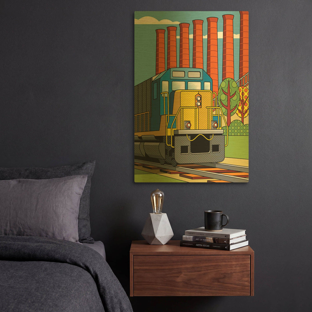 'Homestead Steel Mill Stacks' By Ron Magnes Gold Metal Wall Art