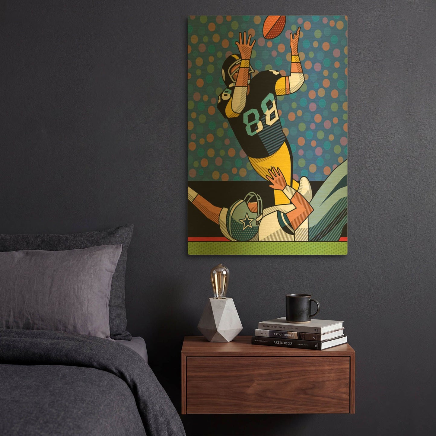 'Lynn Swann Super Bowl Catch' By Ron Magnes Gold Metal Wall Art