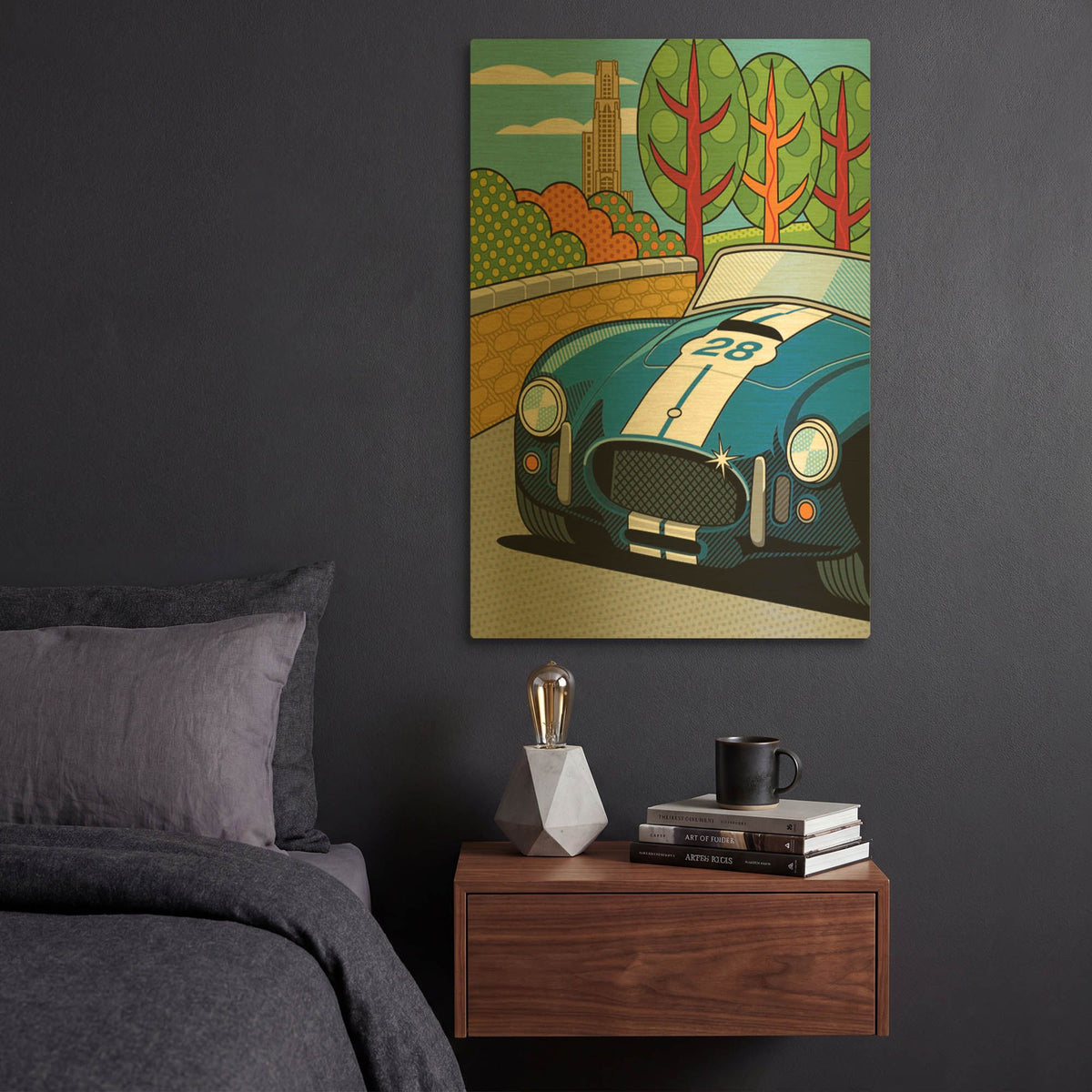 'Pittsburgh Vintage Grand Prix' By Ron Magnes Gold Metal Wall Art