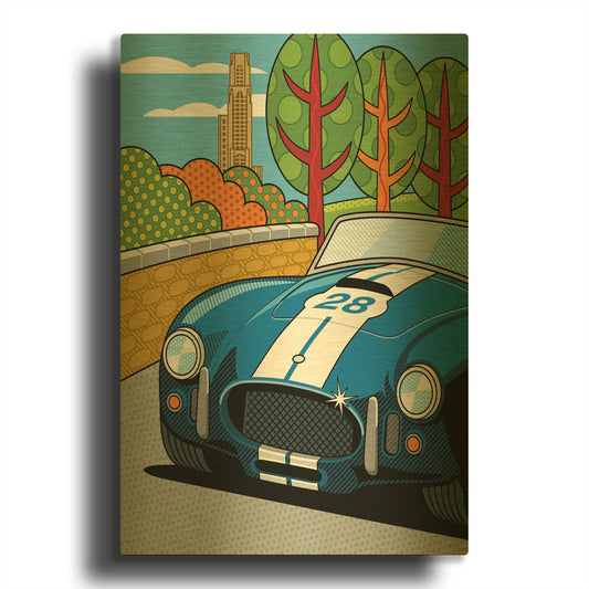'Pittsburgh Vintage Grand Prix' By Ron Magnes Gold Metal Wall Art