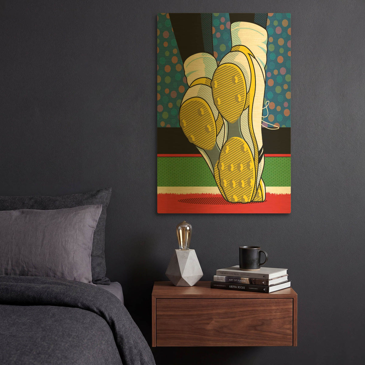 'Santonio Holmes Super Bowl Catch' By Ron Magnes Gold Metal Wall Art