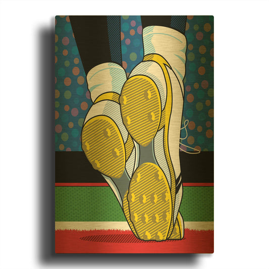 'Santonio Holmes Super Bowl Catch' By Ron Magnes Gold Metal Wall Art