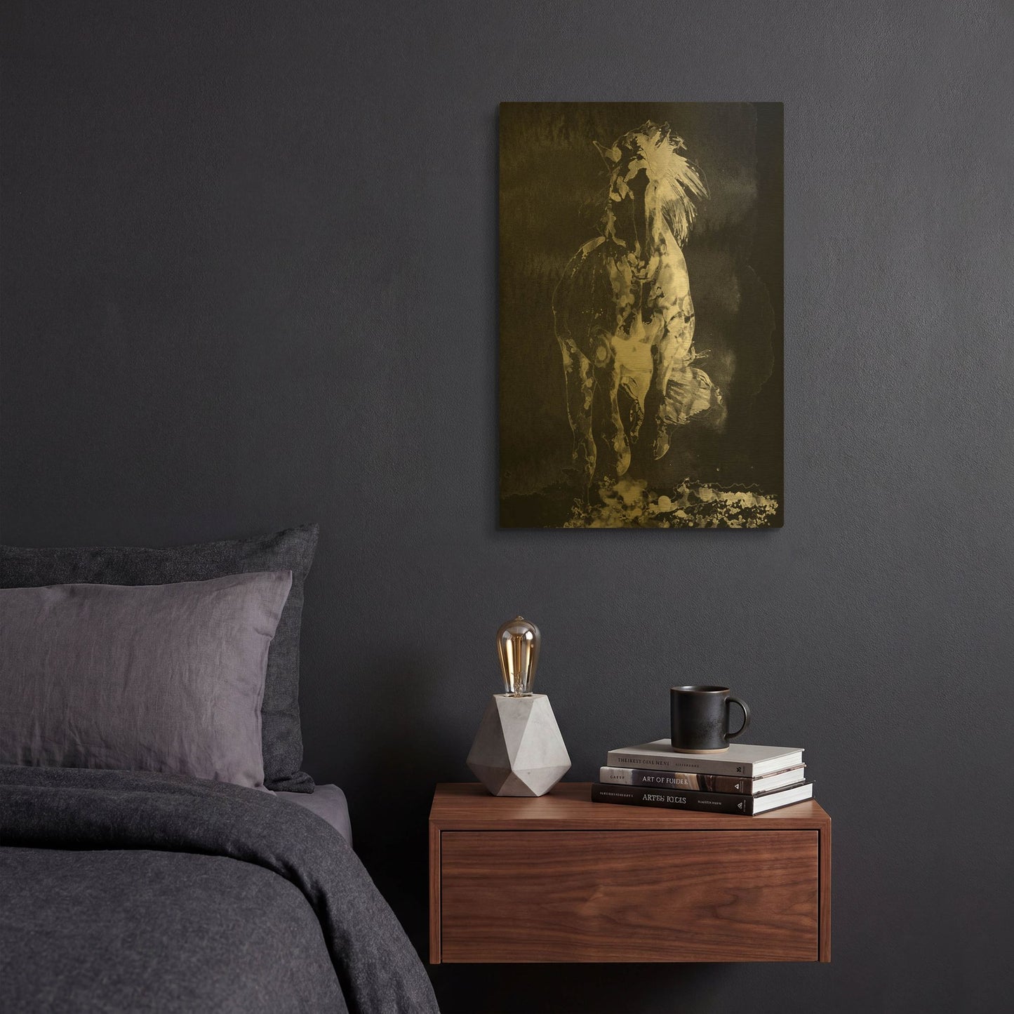 'Wild Running Horse 3' By Irena Orlov Gold Metal Wall Art