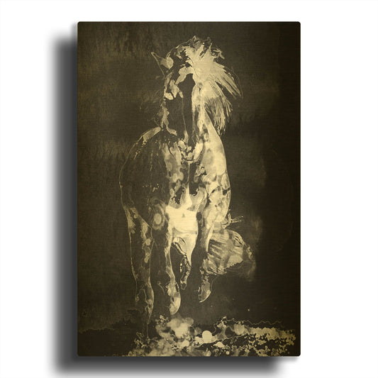 'Wild Running Horse 3' By Irena Orlov Gold Metal Wall Art