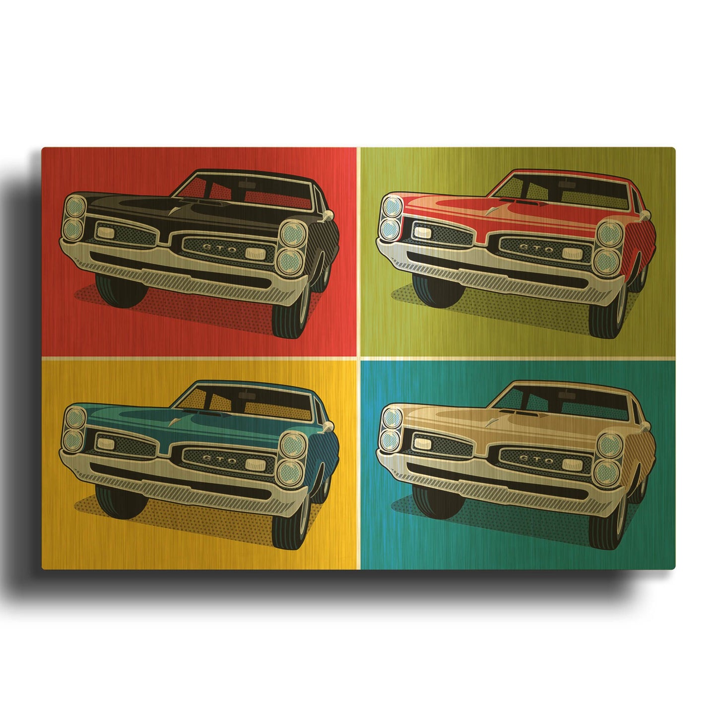 '1967 GTO Classic Car' By Ron Magnes Gold Metal Wall Art