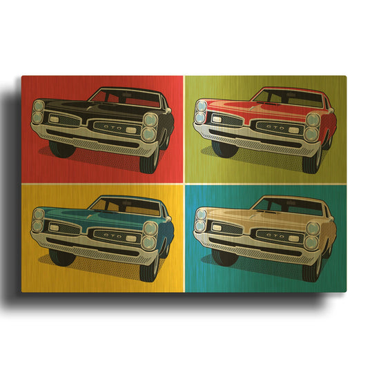 '1967 GTO Classic Car' By Ron Magnes Gold Metal Wall Art