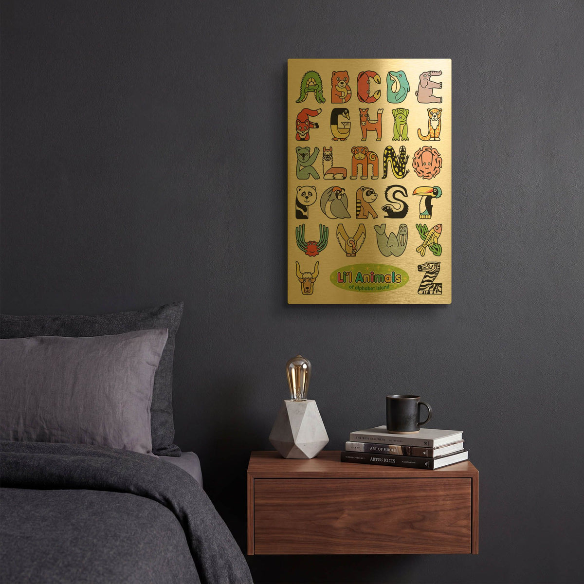 'Li' By Ron Magnes Gold Metal Wall Art