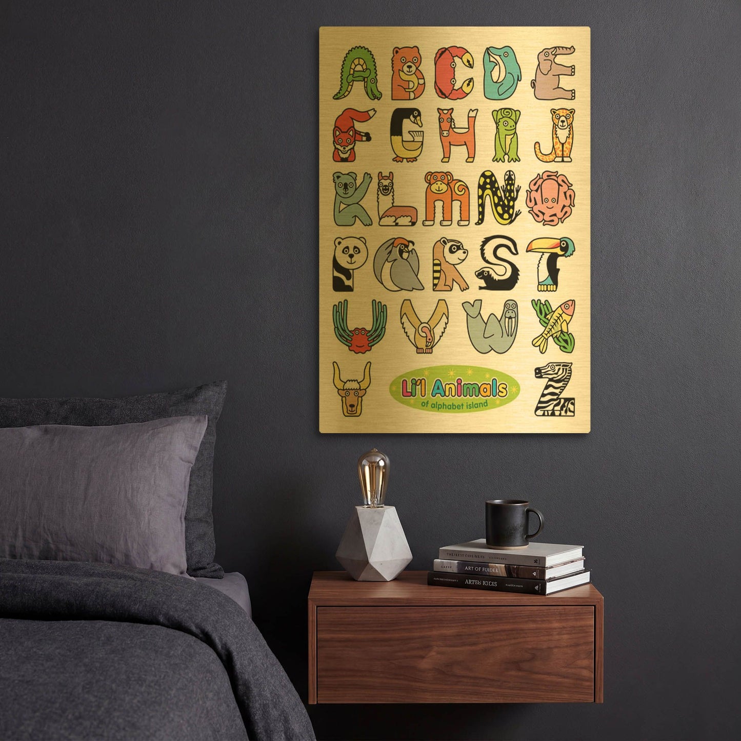 'Li' By Ron Magnes Gold Metal Wall Art