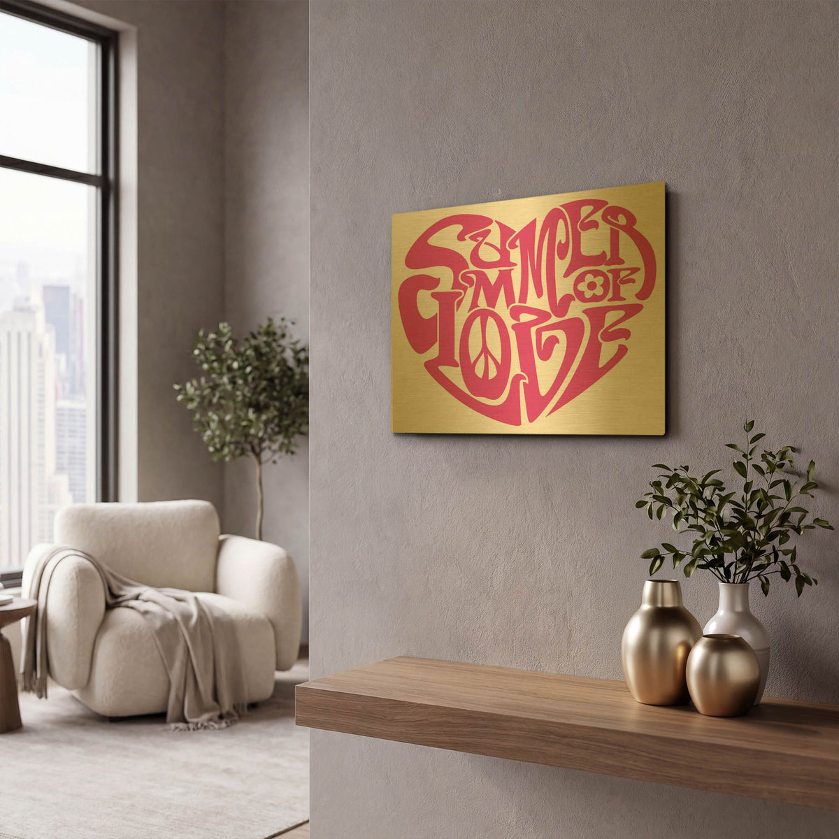 'Summer Of Love Heart' By Ron Magnes Gold Metal Wall Art
