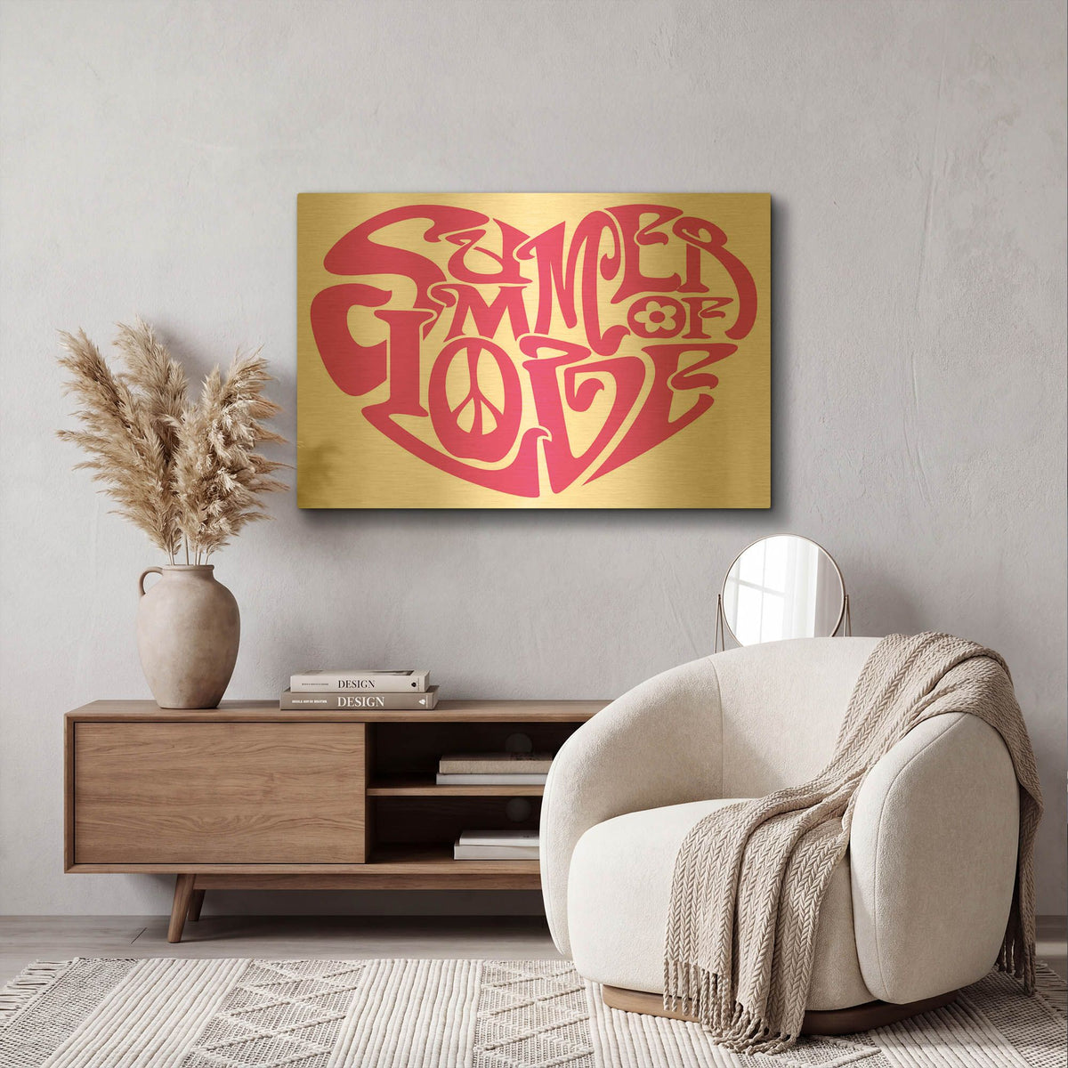 'Summer Of Love Heart' By Ron Magnes Gold Metal Wall Art
