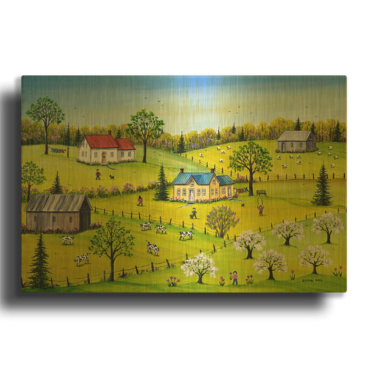 'Apple Blossom Time' By Sharon Mark Gold Metal Wall Art