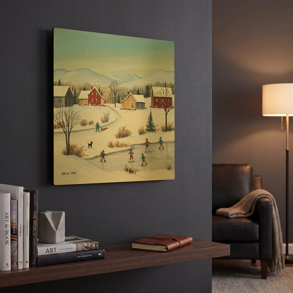 'At the Ice Patch' By Sharon Mark Gold Metal Wall Art