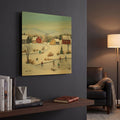 'At the Ice Patch' By Sharon Mark Gold Metal Wall Art