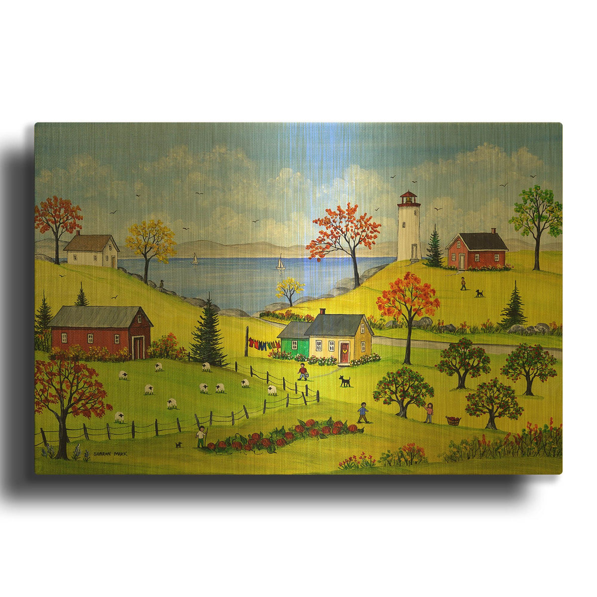 'Bucolic Autumn' By Sharon Mark Gold Metal Wall Art