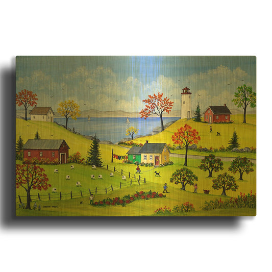 'Bucolic Autumn' By Sharon Mark Gold Metal Wall Art