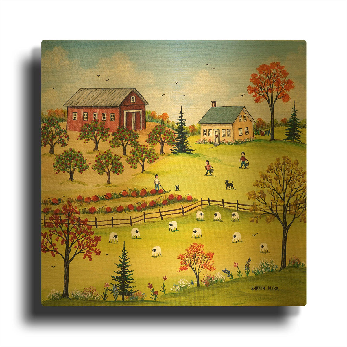 'Chore Time' By Sharon Mark Gold Metal Wall Art