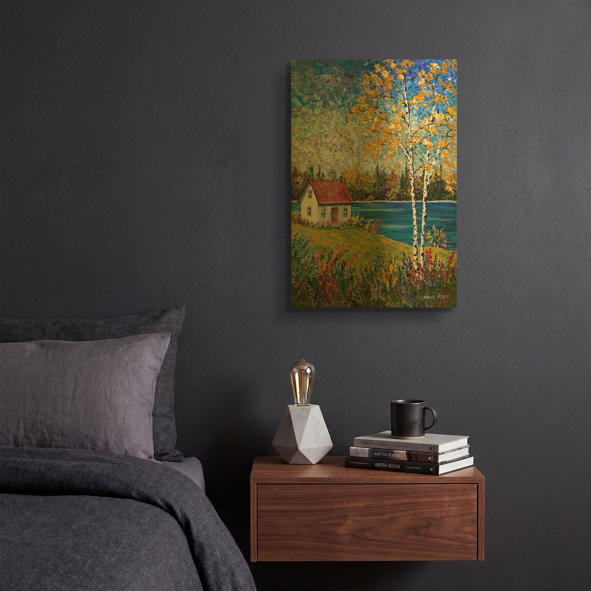 'Dark Water' By Sharon Mark Gold Metal Wall Art