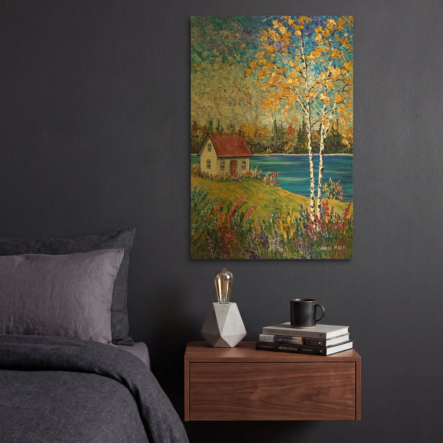 'Dark Water' By Sharon Mark Gold Metal Wall Art