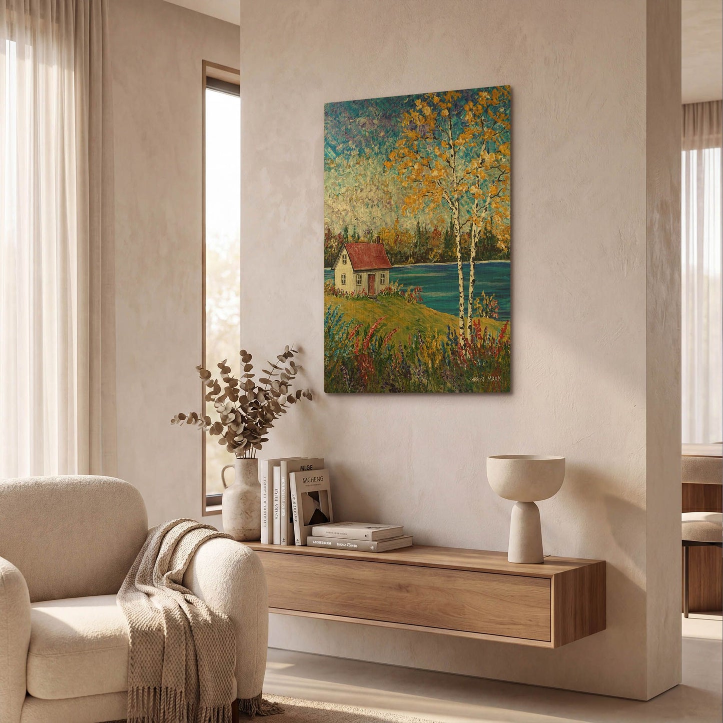 'Dark Water' By Sharon Mark Gold Metal Wall Art
