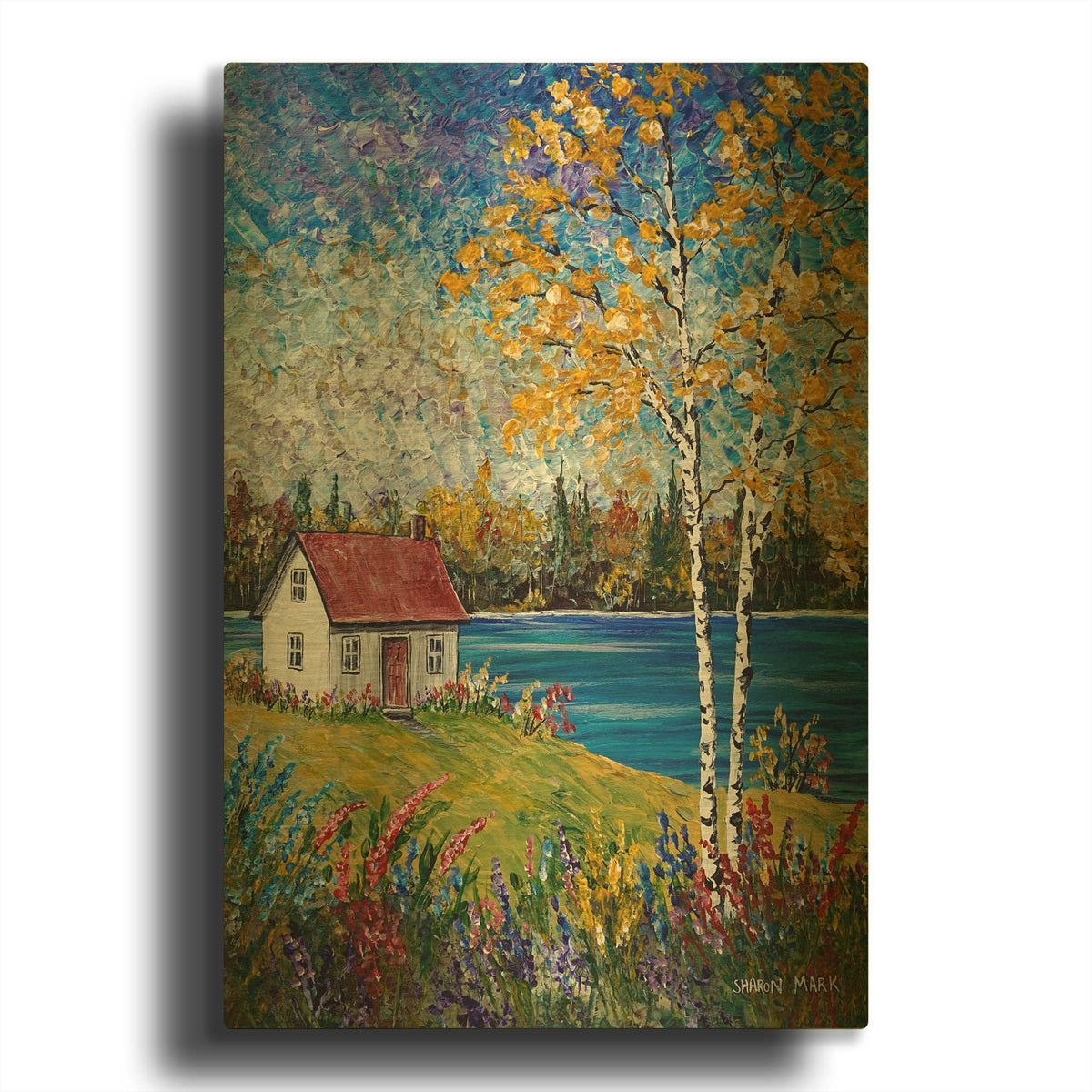 'Dark Water' By Sharon Mark Gold Metal Wall Art