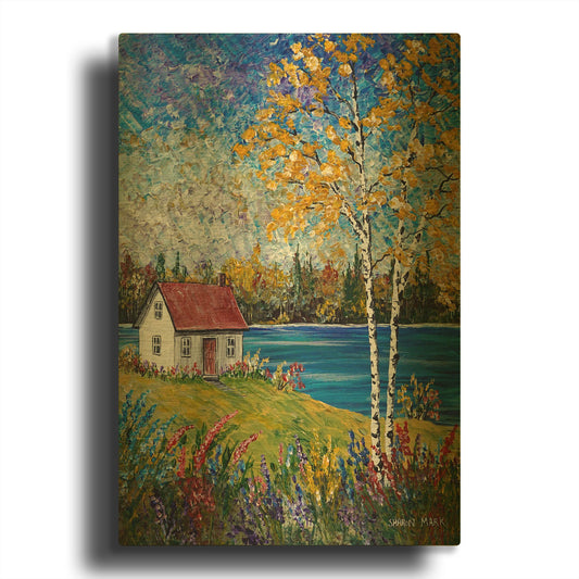 'Dark Water' By Sharon Mark Gold Metal Wall Art