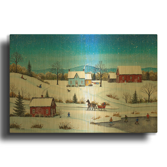 'Falling Snow' By Sharon Mark Gold Metal Wall Art