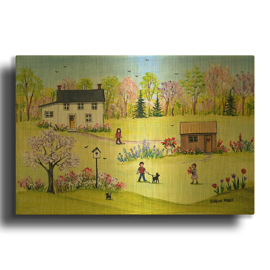'In the Garden' By Sharon Mark Gold Metal Wall Art