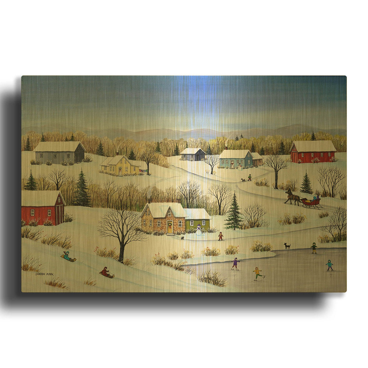 'Majestic Winter' By Sharon Mark Gold Metal Wall Art