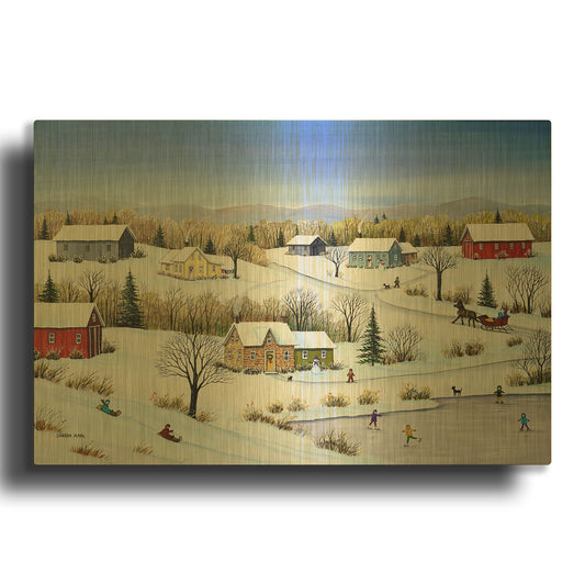 'Majestic Winter' By Sharon Mark Gold Metal Wall Art
