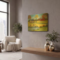'Sheep and Ducks' By Sharon Mark Gold Metal Wall Art