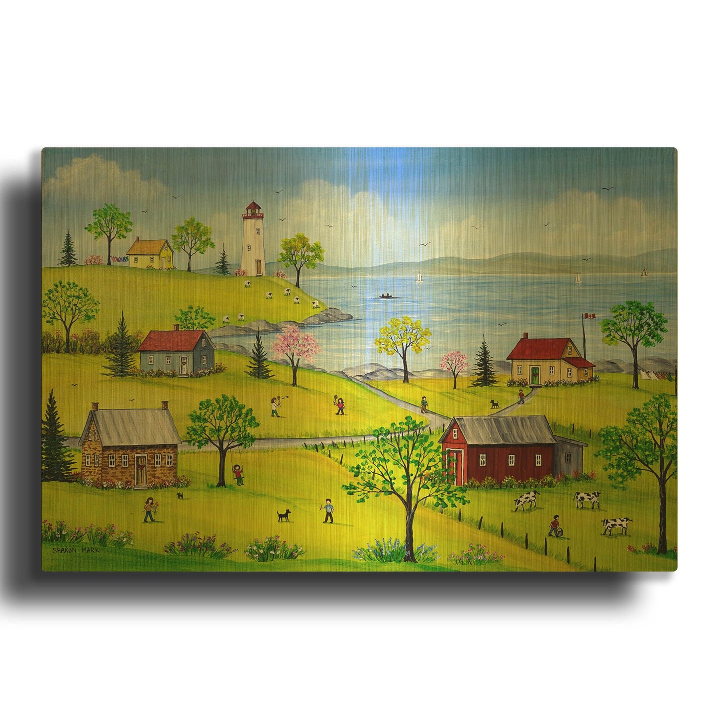 'Summer Playtime' By Sharon Mark Gold Metal Wall Art