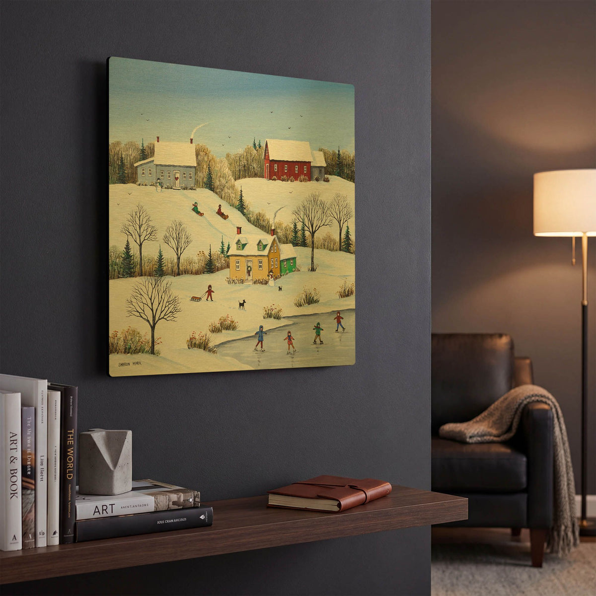 'We Love to Play' By Sharon Mark Gold Metal Wall Art