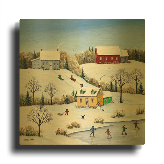 'We Love to Play' By Sharon Mark Gold Metal Wall Art