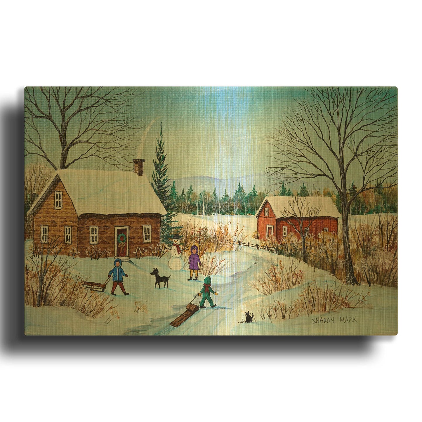 'Winter Path' By Sharon Mark Gold Metal Wall Art
