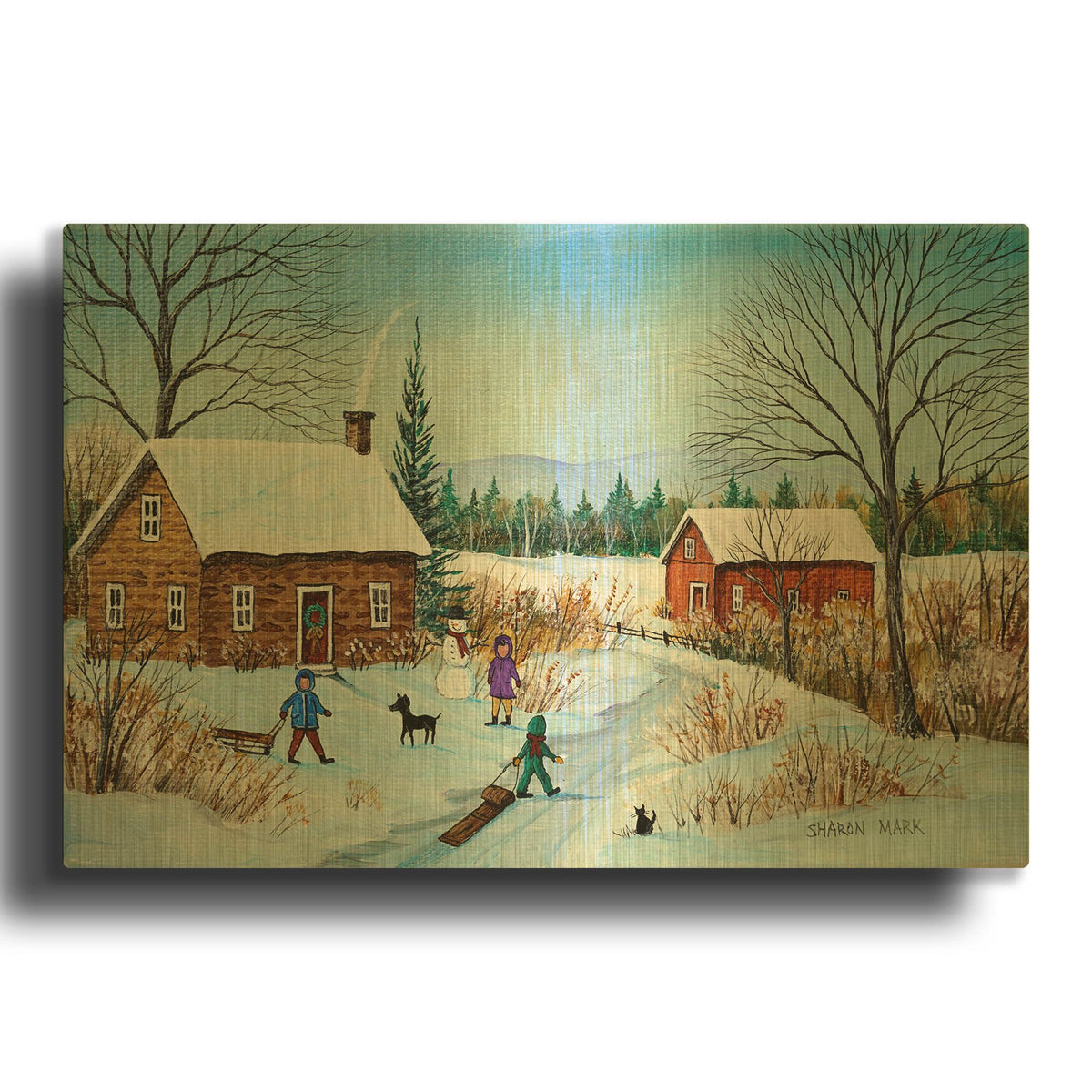 'Winter Path' By Sharon Mark Gold Metal Wall Art