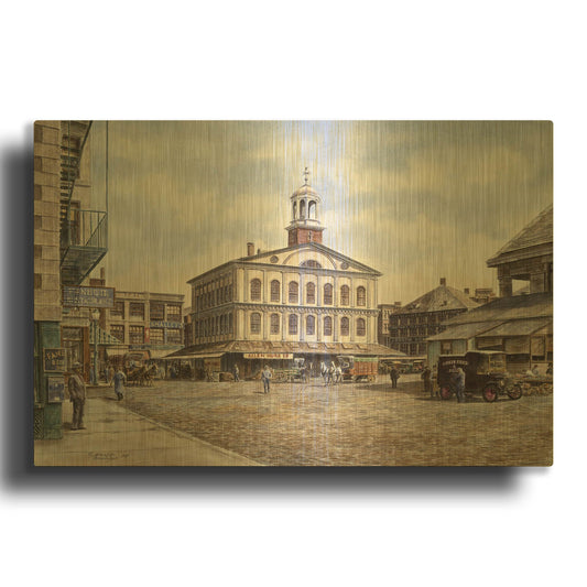 'Faneuil Hall, Ca. 1915' By Stanton Manolakas Gold Metal Wall Art