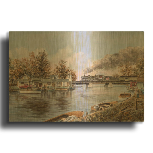 'Belle River, Ontario' By Stanton Manolakas Gold Metal Wall Art