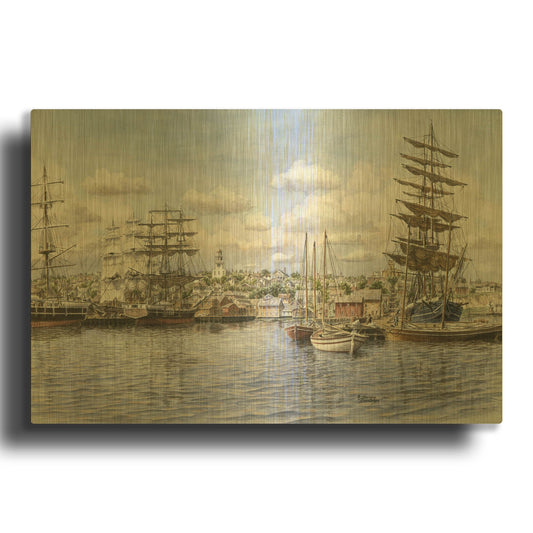 'Nantucket, Ca. 1865' By Stanton Manolakas Gold Metal Wall Art