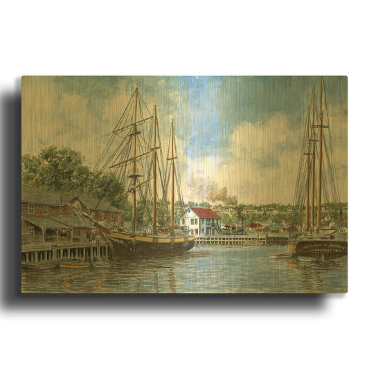 'The Marshall Toothpick Factory' By Stanton Manolakas Gold Metal Wall Art